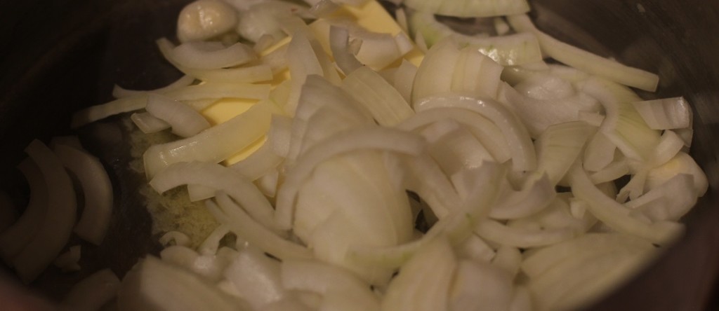 Onions in pan
